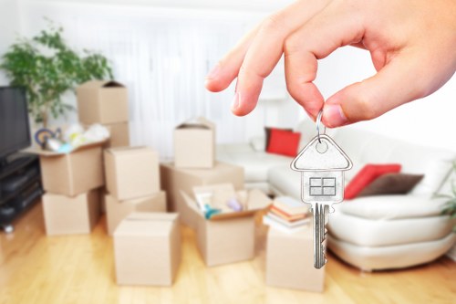 Packing boxes and preparing for a house removal in Bethnal Green