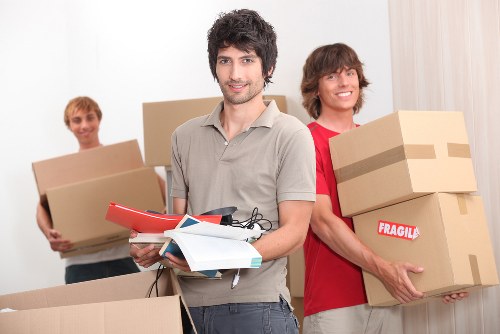 Office relocation equipment prepared for transport in East London
