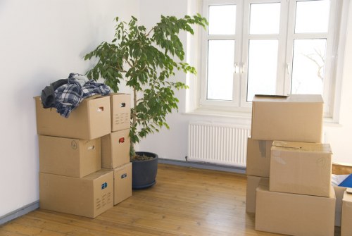 Packing boxes for a house move in Bethnal Green