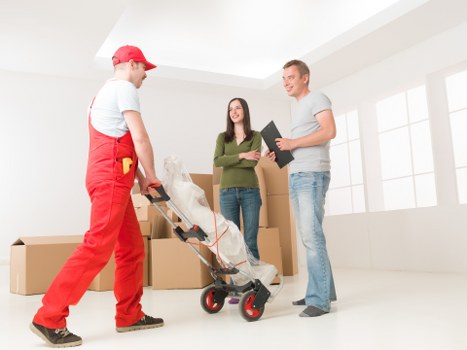 Team preparing inventory and equipment for a commercial relocation in Bethnalgreen