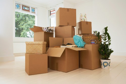 Prepared boxes and furniture ready for a Bethnalgreen move