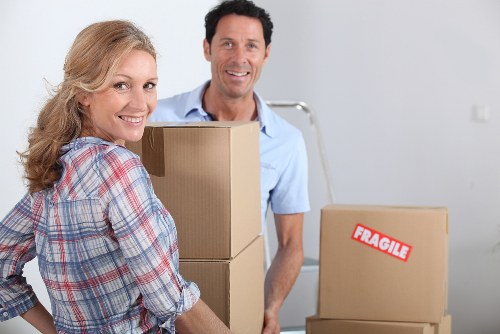 Household items being unloaded at a new Bethnal Green property