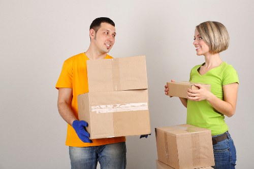Local Bethnalgreen removal team handling boxes during a house move